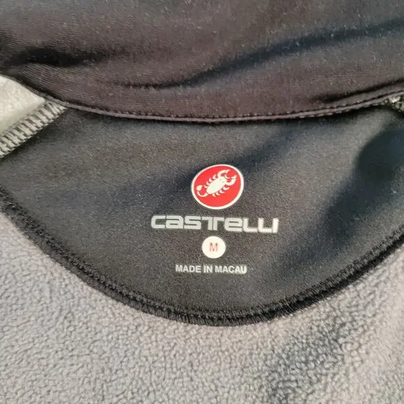 Castelli Viziata Cycling Jacket Women's M Thermal Fleece Black White Full Zip
